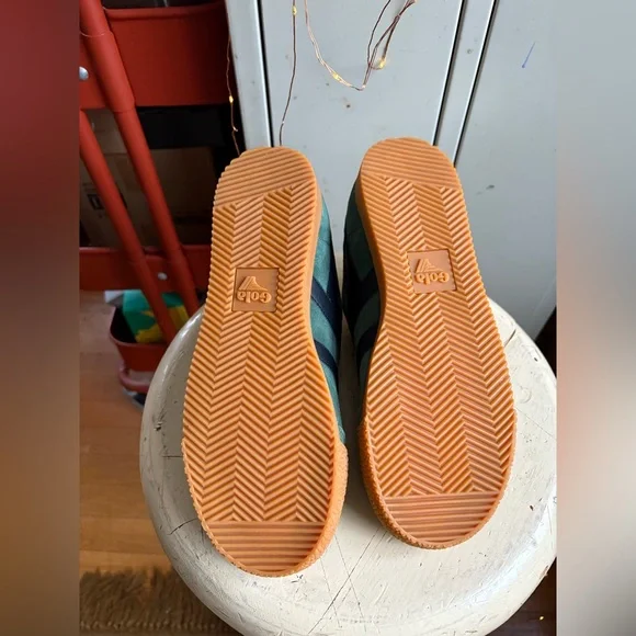 Gola Women's Elan Leather Sneaker Evergreen/Black/Fuchsia - Picture 13 of 16